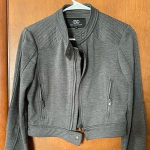 Tart Collective Gray Cropped Moto Jacket Size Small